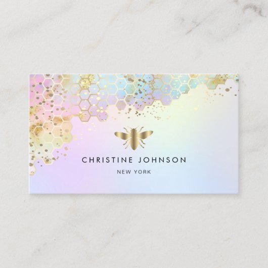 Carte De Visite dégradé pastel abeille (Devant)