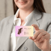 Carte de visite dégradé rose moderne pour coiffeur