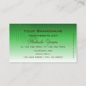 Carte De Visite Dégradé vert avec feuille de palme et monogramme s (Dos)
