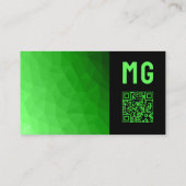 Carte De Visite Dégradé vert clair géométrie motif maille Monogram (Dos)