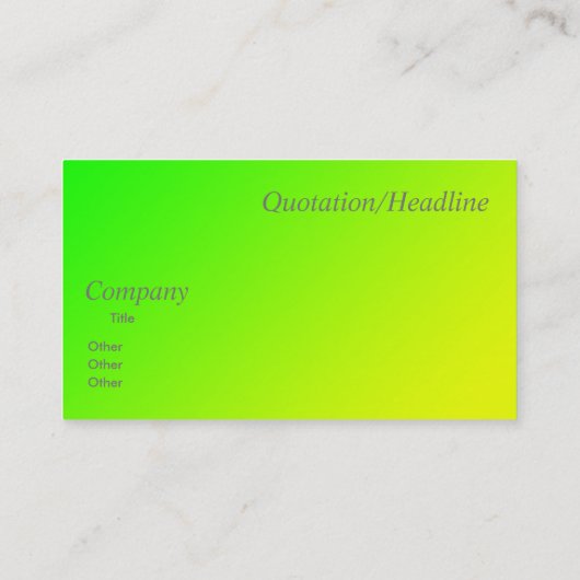 carte de visite dégradé vert jaune (Dos)