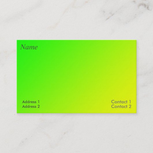 carte de visite dégradé vert jaune (Devant)