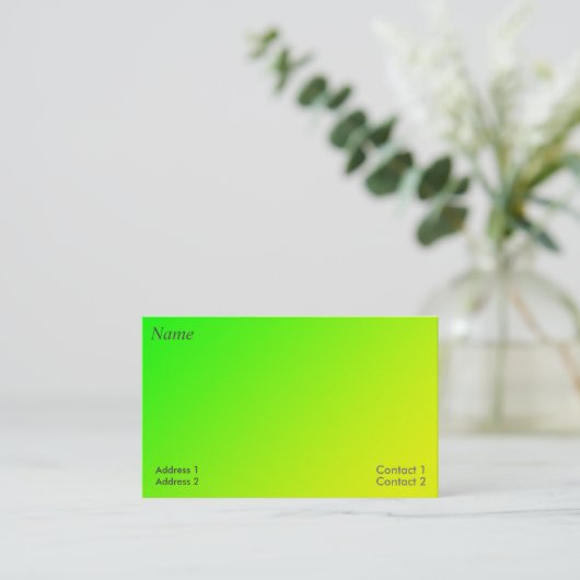 carte de visite dégradé vert jaune (Debout devant)