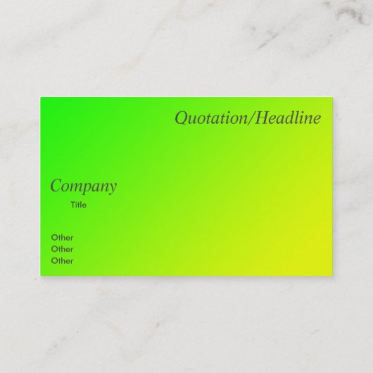 carte de visite dégradé vert jaune (Dos)
