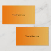 Carte De Visite dégradés de COULEUR SEULEMENT - orange (Devant / Derrière)