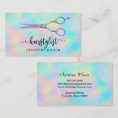Carte De Visite dégradés pastel ciseaux coiffeur (Devant / Derrière)