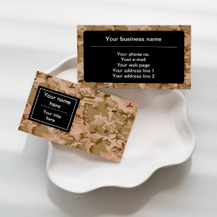 Carte De Visite Déguisement camouflage du désert, camouflage marro