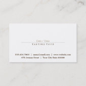 Carte De Visite Dégustation (Dos)