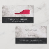 Carte De Visite Dégustation De Vins | Marbre | Logo de bouteilles  (Devant / Derrière)