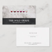 Carte De Visite Dégustation De Vins | Marbre | Vins (Devant / Derrière)