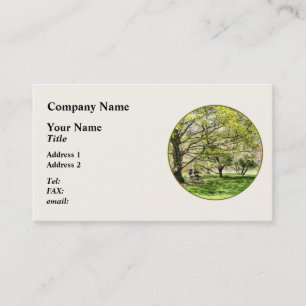 Carte De Visite Déjeuner dans le parc au printemps