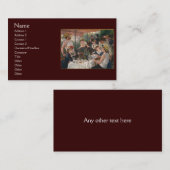 Carte De Visite Déjeuner de la fête nautique par Renoir (Devant / Derrière)