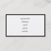 Carte De Visite Délai de traitement ou de traitement pour le canar (Dos)