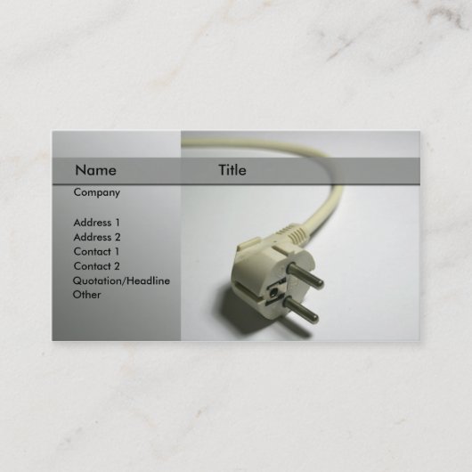 carte de visite d'électricien (Devant)