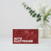 Carte de visite d'électricien automobile (Debout devant)