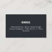 Carte de visite d'électricien avec prise et ampoul (Dos)