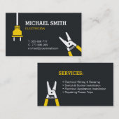 Carte de visite d'électricien de coupeur de câbles (Devant / Derrière)