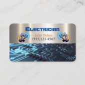 Carte de visite d'électricien de main de métal (Devant)