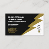 Carte de visite d'électricien | Entrepreneur élect (Devant)
