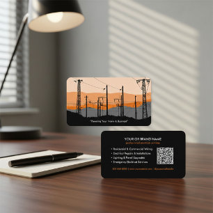 Carte de visite d'électricien moderne avec lignes