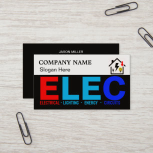 Carte de visite d'électricien personnalisée avec l