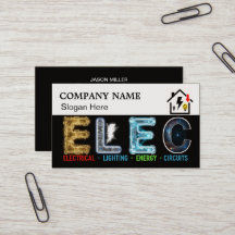 Carte de visite d'électricien personnalisée avec l