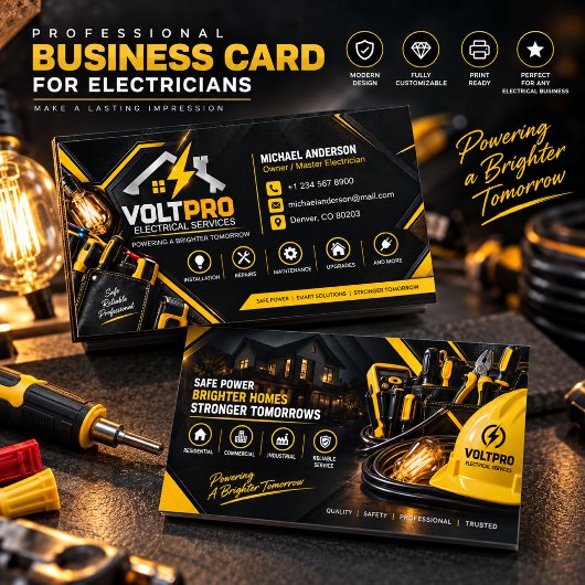 Carte de visite d'électricien | Services électriqu