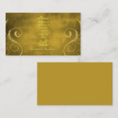Carte de visite d'élégance foncée, or (Devant / Derrière)