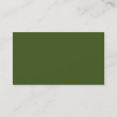 Carte de visite d'élégance foncée, vert de forêt (Dos)