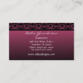 Carte de visite d'élégance rayonnante, Bourgogne (Dos)