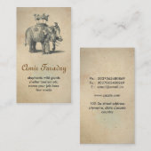 carte de visite d'éléphant (Devant / Derrière)