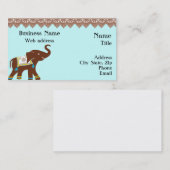 Carte de visite d'éléphant de henné (Devant / Derrière)