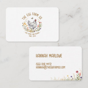 Carte de visite d'élevage de poulets Vendeur d'œuf