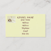 Carte de visite d'éleveur de beagle (Dos)