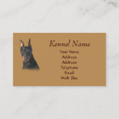 Carte de visite d'éleveur de Pinscher de dobermann (Dos)