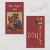 Carte de visite d'éleveur de Yorkshire Terrier (Devant / Derrière)