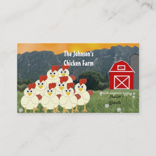 Carte de visite d'éleveurs de poulets (Devant)