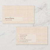 Carte De Visite Délicat crémeux Brown À damiers Motif (Devant / Derrière)