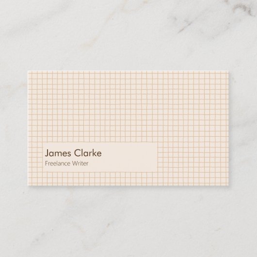 Carte De Visite Délicat crémeux Brown À damiers Motif (Devant)