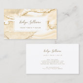 carte de visite délicat de pêche et d'agate or (Devant / Derrière)