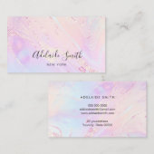Carte De Visite délicat design bleu violet rose (Devant / Derrière)