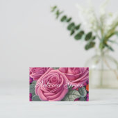 Carte De Visite Délicat Pastel Mariage rose (Debout devant)
