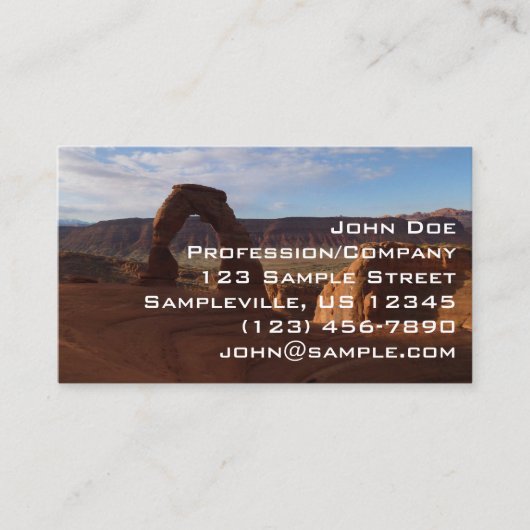 Carte De Visite Delicate Arch II au Parc national des Arches (Devant)