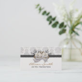 Carte De Visite Delicate crystals bow with black lace (Debout devant)