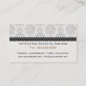 Carte De Visite Delicate crystals bow with black lace (Dos)