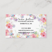 Carte De Visite Delicate Floral Soft Multicolor Script (Dos)