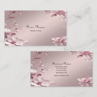 Carte De Visite Delicate Pink Floral Business Card