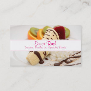 Carte De Visite Délicieuse Crème à l'arc et dessert à la banane