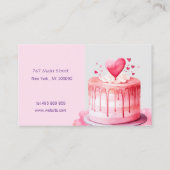 Carte De Visite délicieux gâteau rose (Dos)