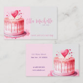 Carte De Visite délicieux gâteau rose (Devant / Derrière)